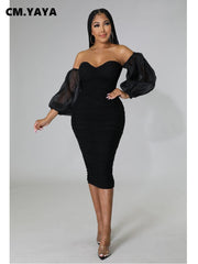 CM.YAYA Women Elegant Off Shouder Sweeheart