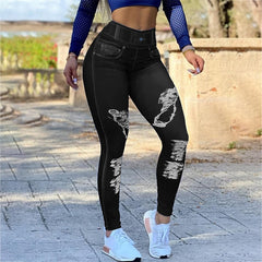 Women's Pants 2022 Autumn Fashion High Waist Camouflage Slim Pants Button Stitching Casual Skinny Long Leggings