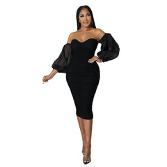 CM.YAYA Women Elegant Off Shouder Sweeheart