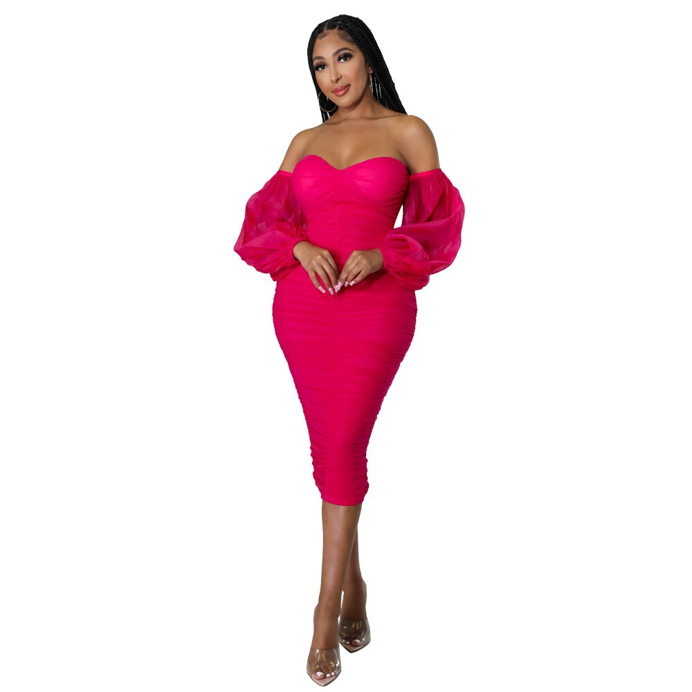 CM.YAYA Women Elegant Off Shouder Sweeheart