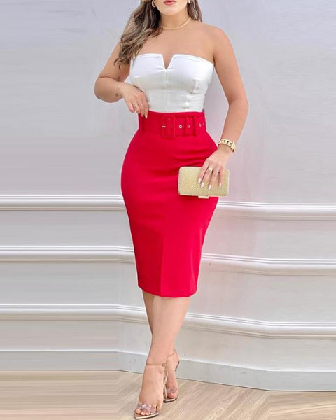 Dresses for Women 2023 Summer fashion color block
