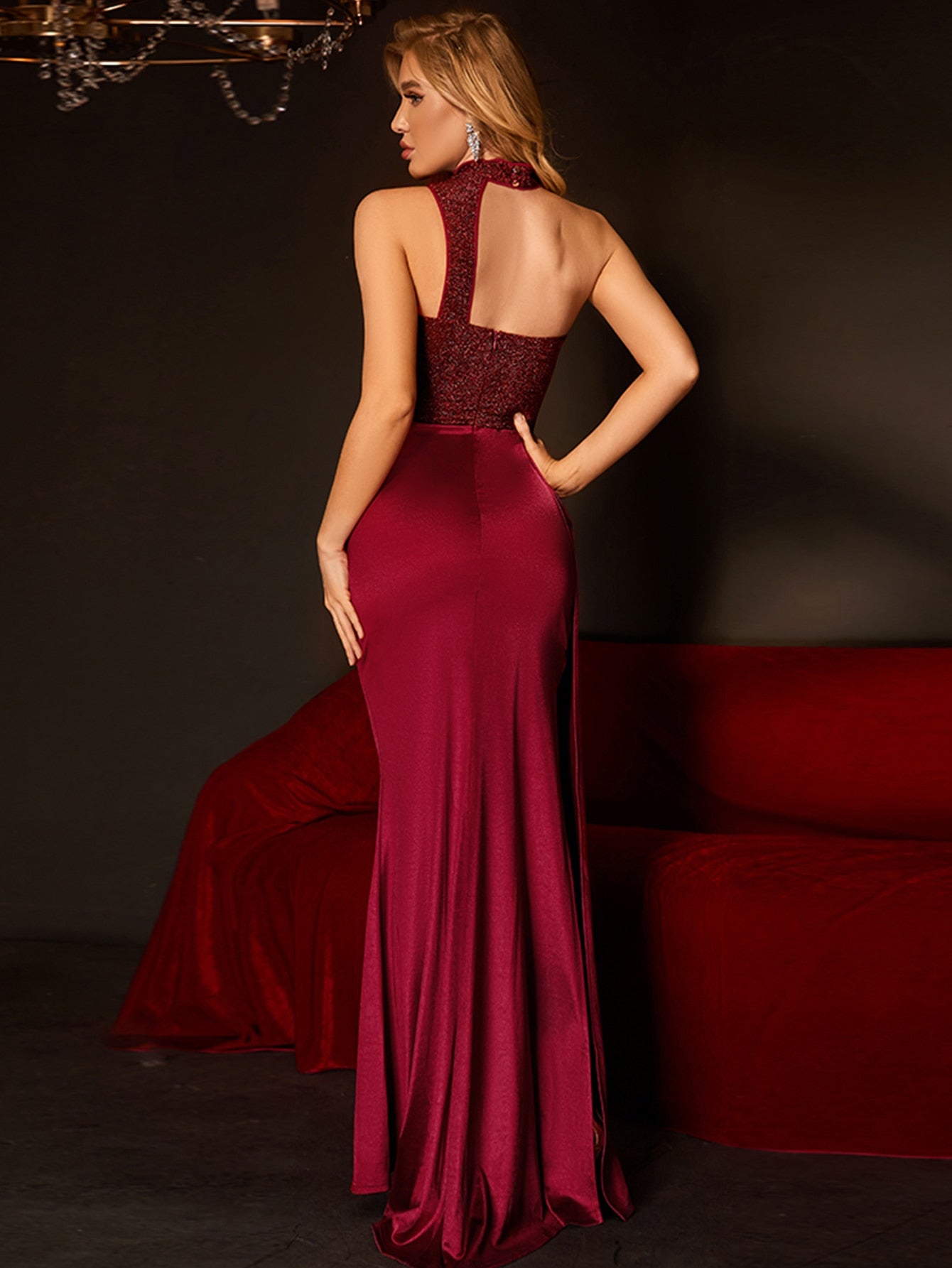 Sexy backless prom evening wed dresses for women maxi elegant woman