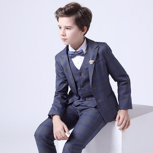 Top Quality Boys Formal Suit Ceremony Wedding Campus Student Tuxedo Dress Gentleman Kids Costume Children&#39;s Blazer Clothing Set