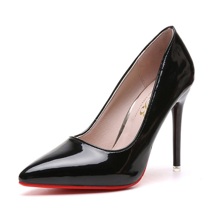Women Shoes Spring Patent Leather Stiletto Women&#39;s Single Shoes Pointed Dress Bride Bridesmaid Wedding Shoes