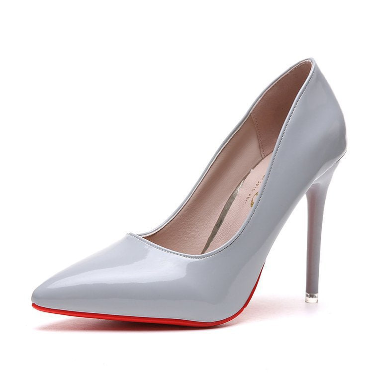 Women Shoes Spring Patent Leather Stiletto Women&#39;s Single Shoes Pointed Dress Bride Bridesmaid Wedding Shoes