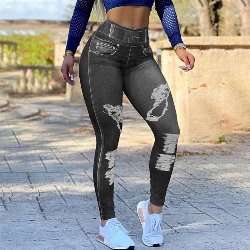 Women&#39;s Pants 2022 Autumn Fashion High Waist Camouflage Slim Pants Button Stitching Casual Skinny Long Leggings