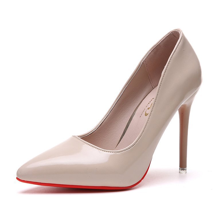 Women Shoes Spring Patent Leather Stiletto Women&#39;s Single Shoes Pointed Dress Bride Bridesmaid Wedding Shoes