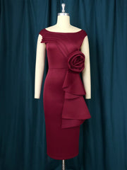 WAOMEI Women's Dress Partn Big flowers Ruffles