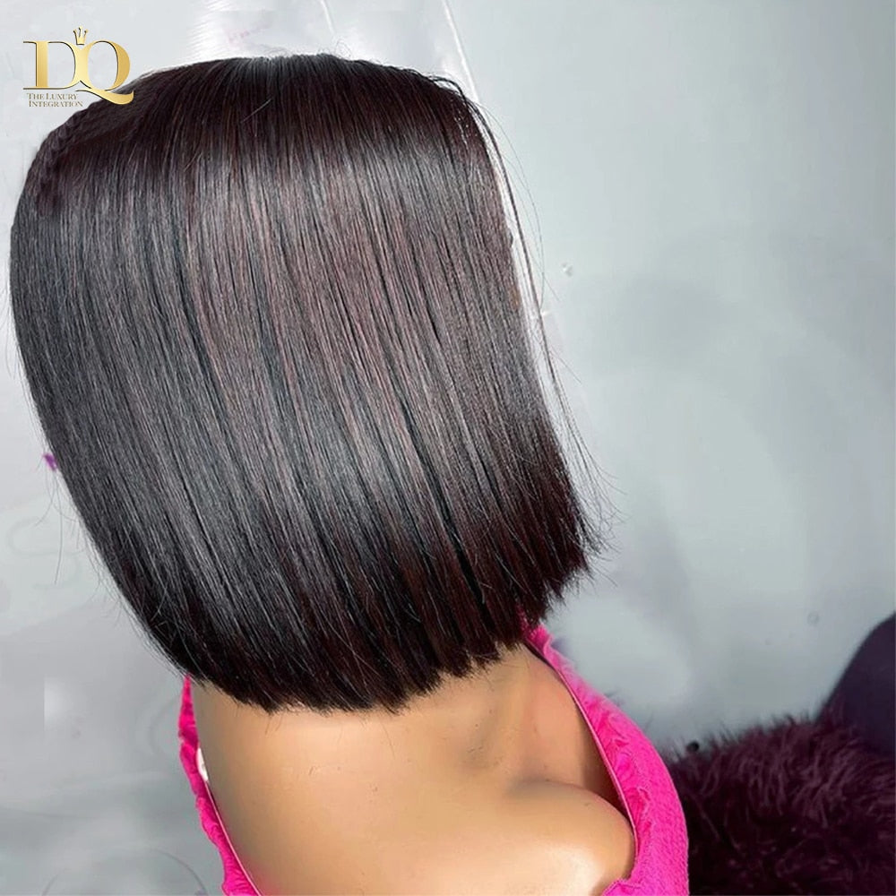 T Part Bob Lace Front Human Hair Wigs For Women 10-16Inch Brazilian Straight Short Bob 13X1 Lace Human Hair Wigs