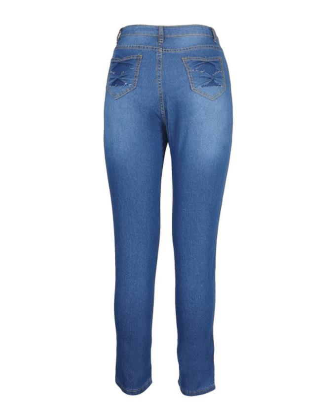 Women&#39;s Jeans 2022 Summer Trend Fashion O-Ring Zipper Decor Casual High Waist Skinny Plain Pocket Daily Jeans Without Belt