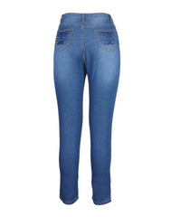 Women's Jeans 2022 Summer Trend Fashion O-Ring Zipper Decor Casual High Waist Skinny Plain Pocket Daily Jeans Without Belt