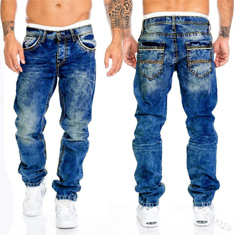 Straight Jeans Man Vintage Wash Denim pants Spring baggy Jeans men Cacual Designer