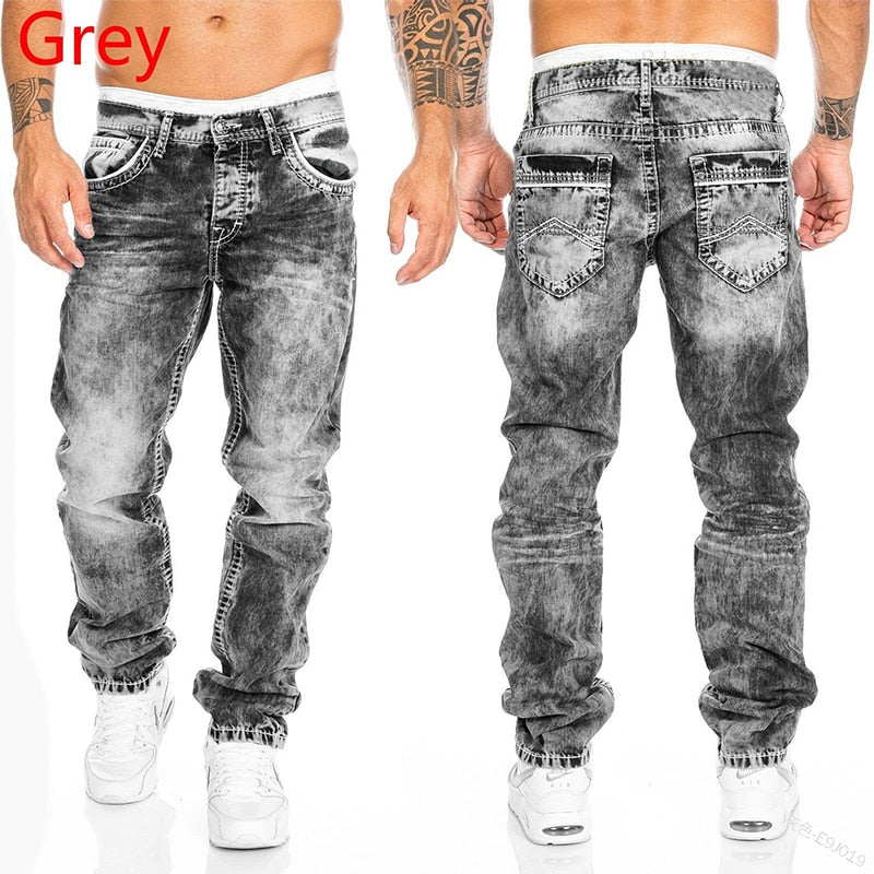 Straight Jeans Man Vintage Wash Denim pants Spring baggy Jeans men Cacual Designer
