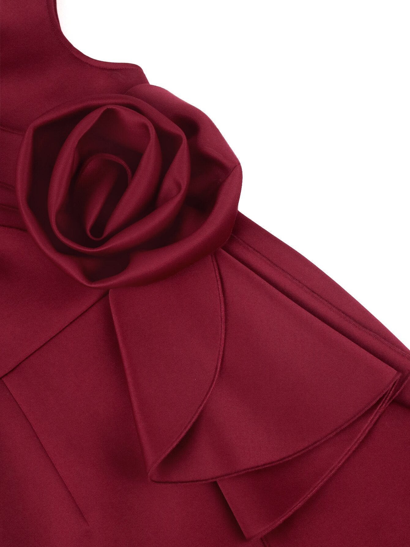 WAOMEI Women's Dress Partn Big flowers Ruffles