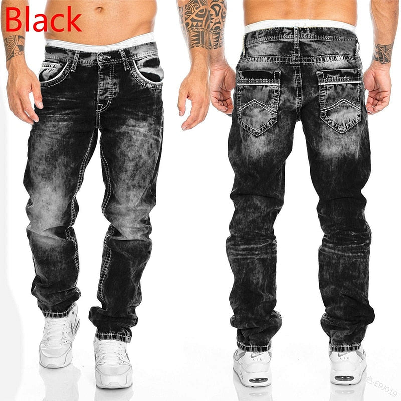 Straight Jeans Man Vintage Wash Denim pants Spring baggy Jeans men Cacual Designer
