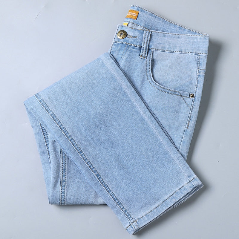 SULEE Brand 2022 New Fashion Utr Thin Light Men's Casual Summer Pants  Style Jeans Skinny  Trousers Tight Pants Solid Colors