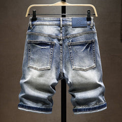 Summer New Men's Stretch Short Jeans Fashion Casual Slim Fit High Quality Elastic Denim Shorts Male Brand Clothes