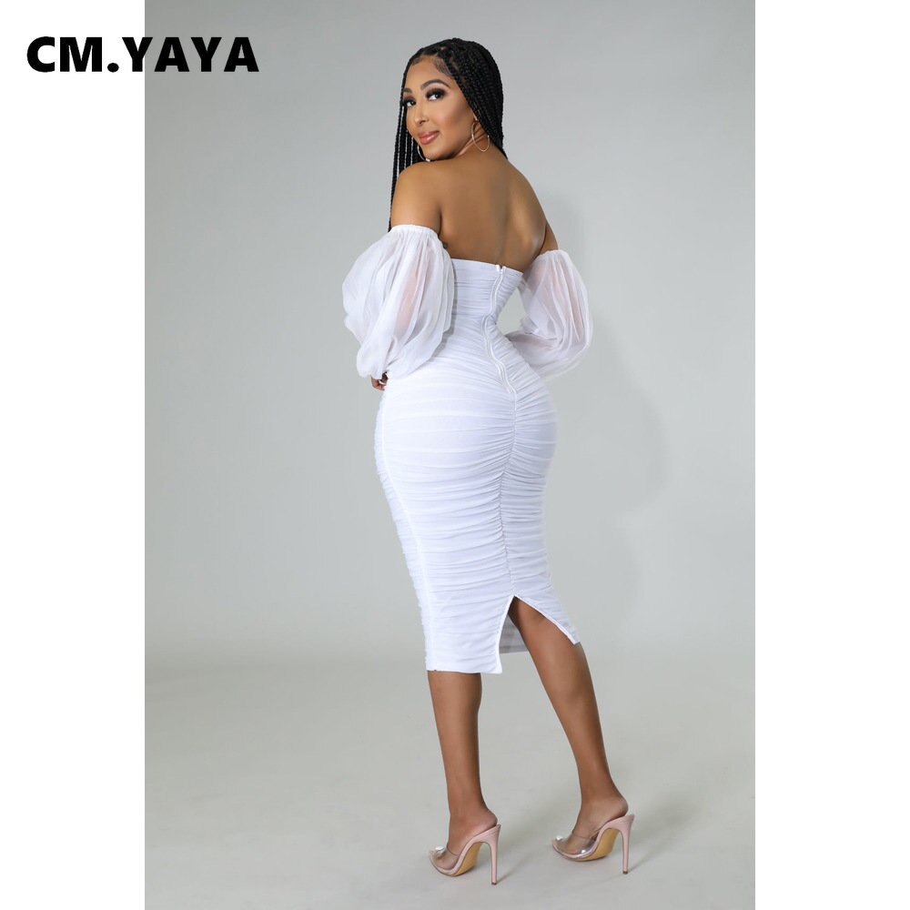 CM.YAYA Women Elegant Off Shouder Sweeheart