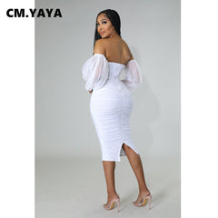 CM.YAYA Women Elegant Off Shouder Sweeheart