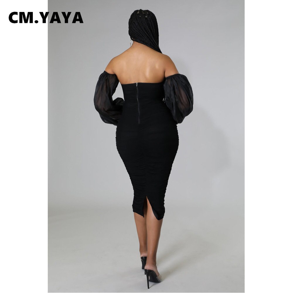 CM.YAYA Women Elegant Off Shouder Sweeheart