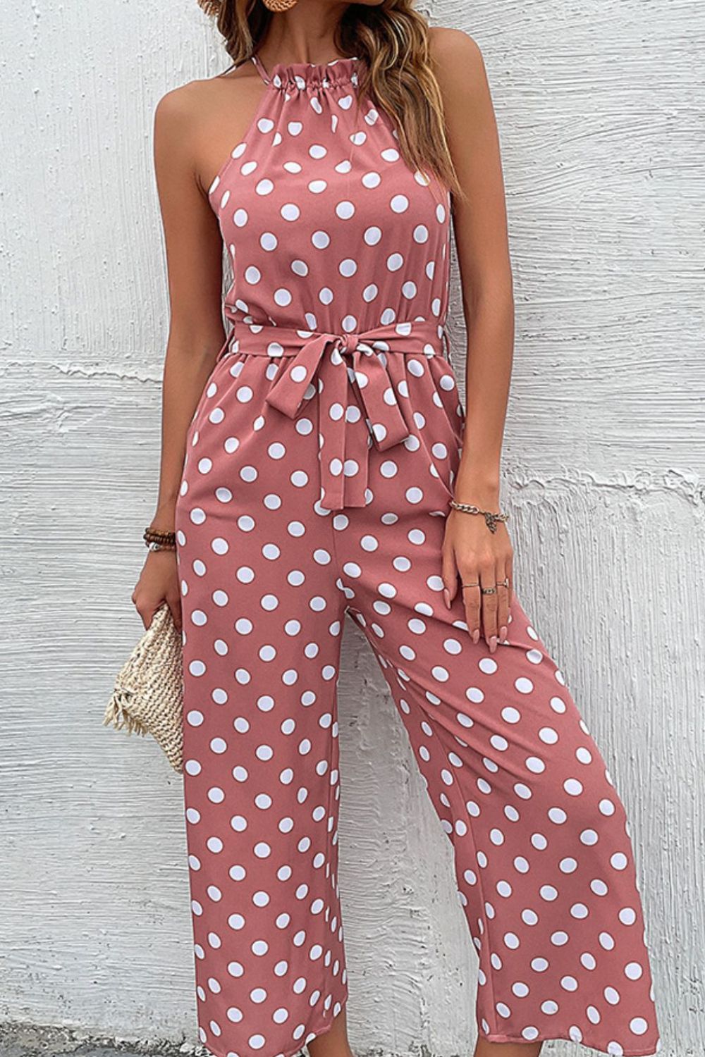 Polka Dot Grecian Wide Leg Jumpsuit - Women & Men Fashion Store | JL Fashion Store