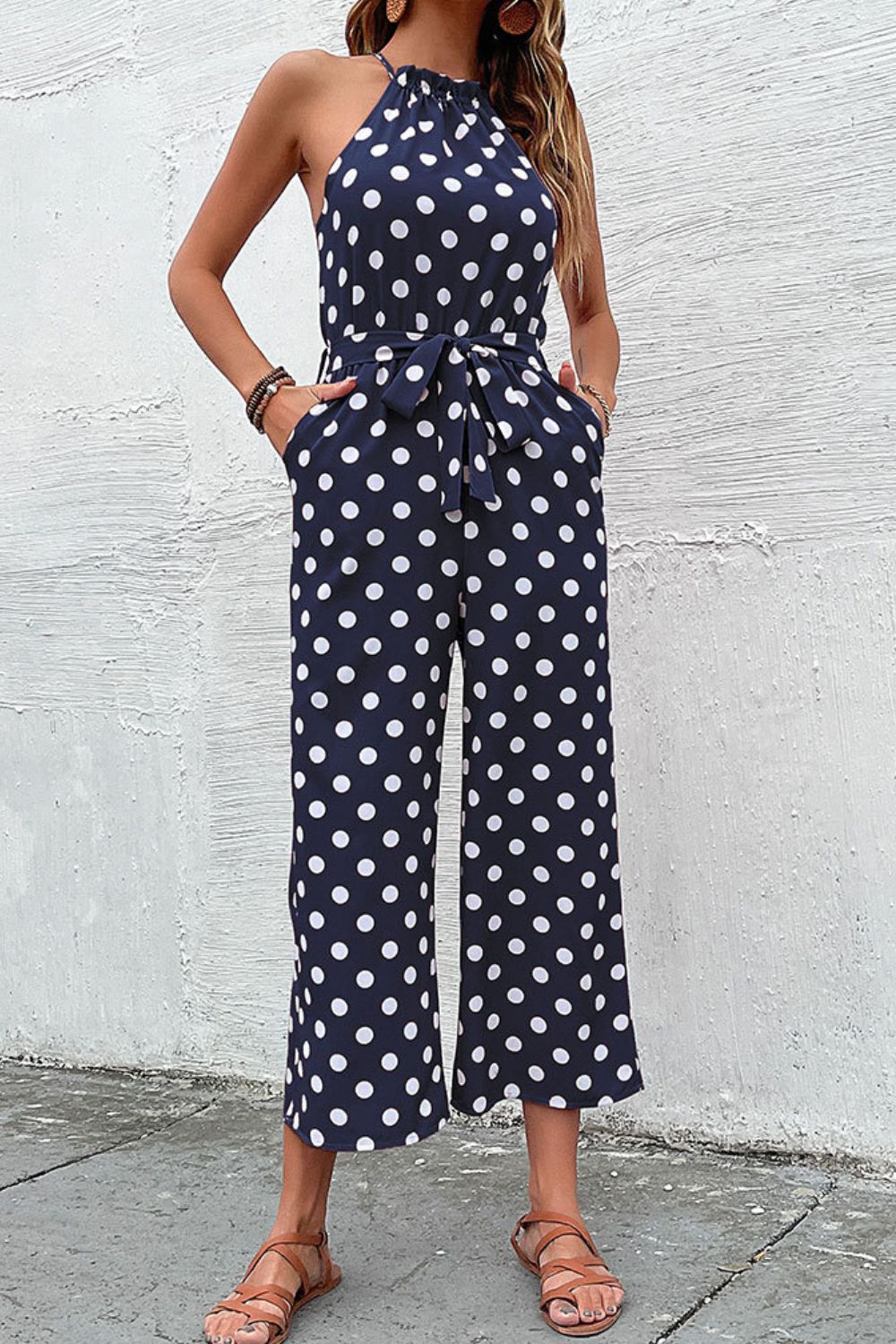 Polka Dot Grecian Wide Leg Jumpsuit - Women & Men Fashion Store | JL Fashion Store