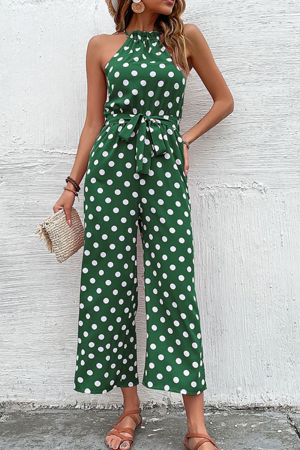 Polka Dot Grecian Wide Leg Jumpsuit - Women & Men Fashion Store | JL Fashion Store