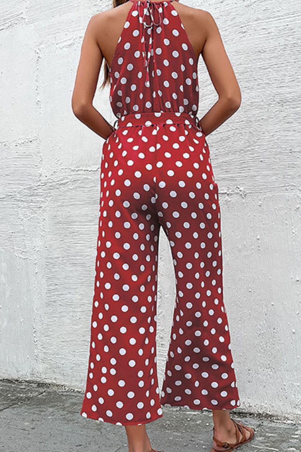 Polka Dot Grecian Wide Leg Jumpsuit - Women & Men Fashion Store | JL Fashion Store