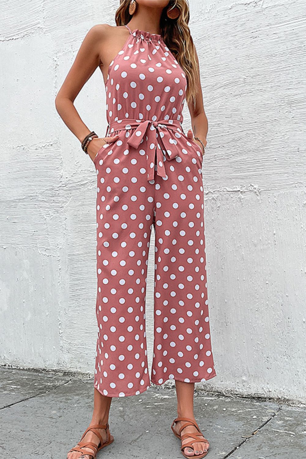 Polka Dot Grecian Wide Leg Jumpsuit - Women & Men Fashion Store | JL Fashion Store
